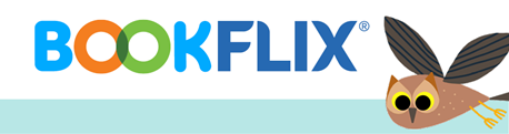 Bookflix logo with an owl next to it