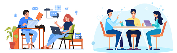 students working on a project