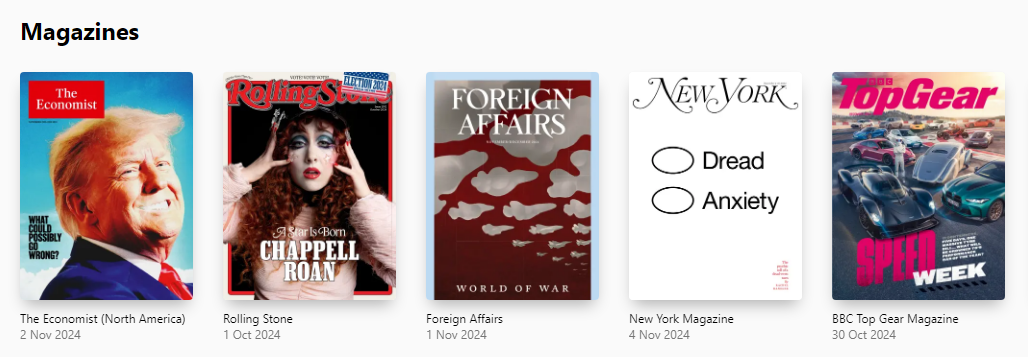 Magazines available from PressReader