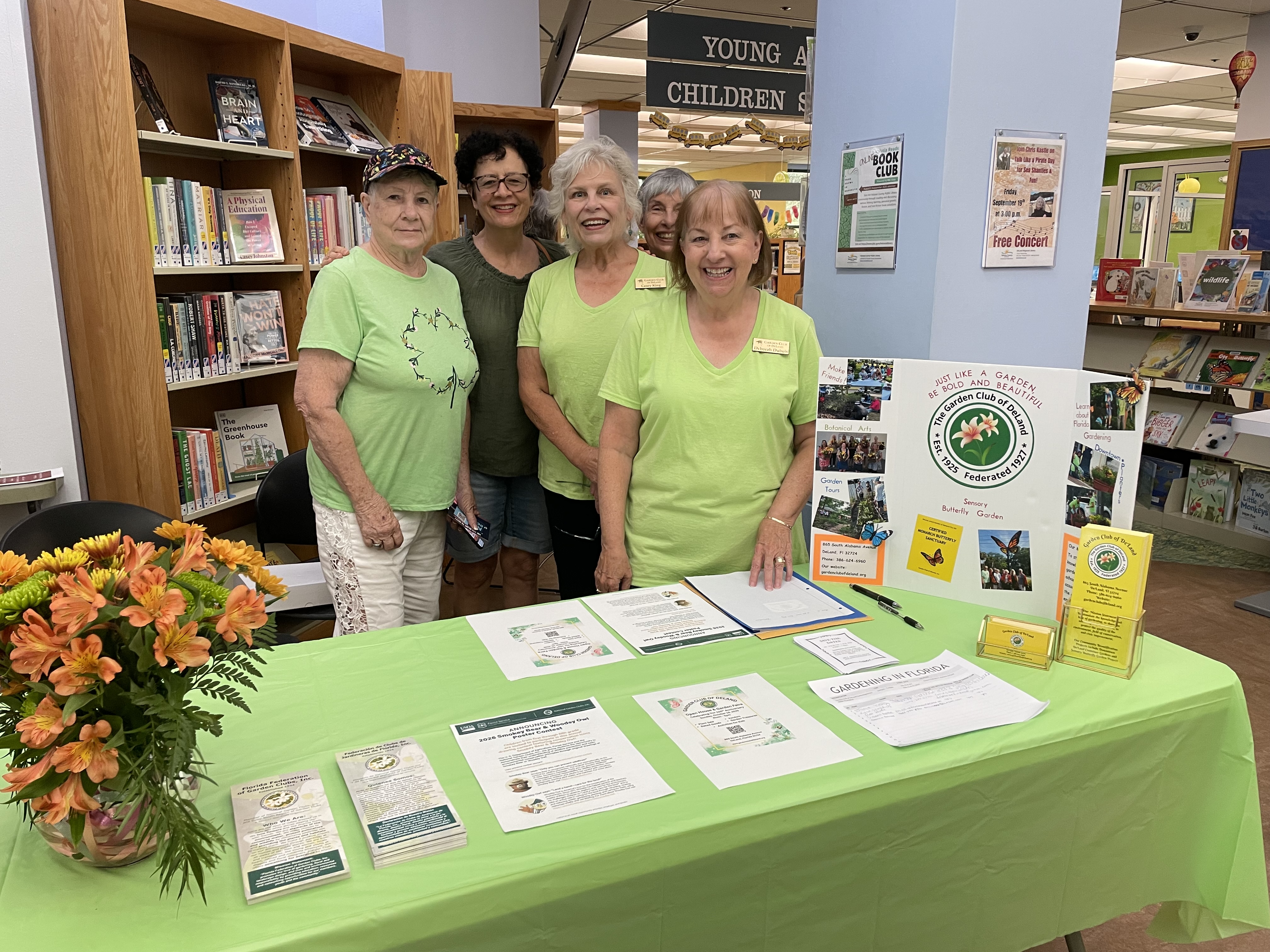 three ladies at a table